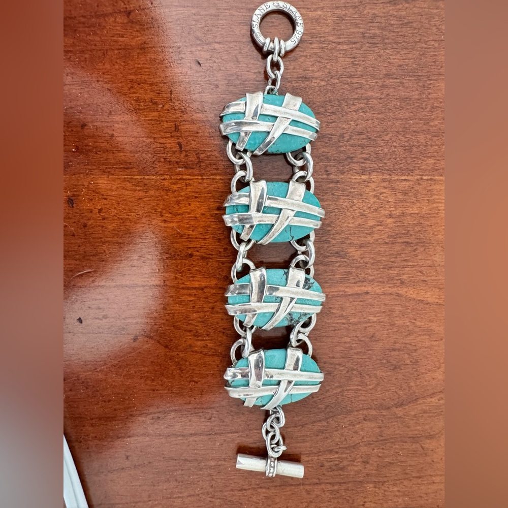 Slane & Slane Turquoise and Silver Link Bracelet